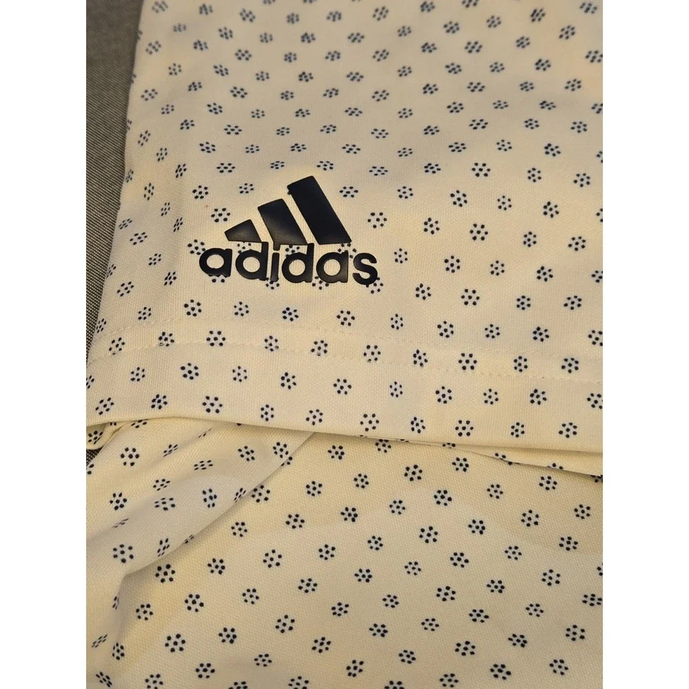 Adidas Crater Springs Golf Course Polo Shirt Mens XL Blue White Performance